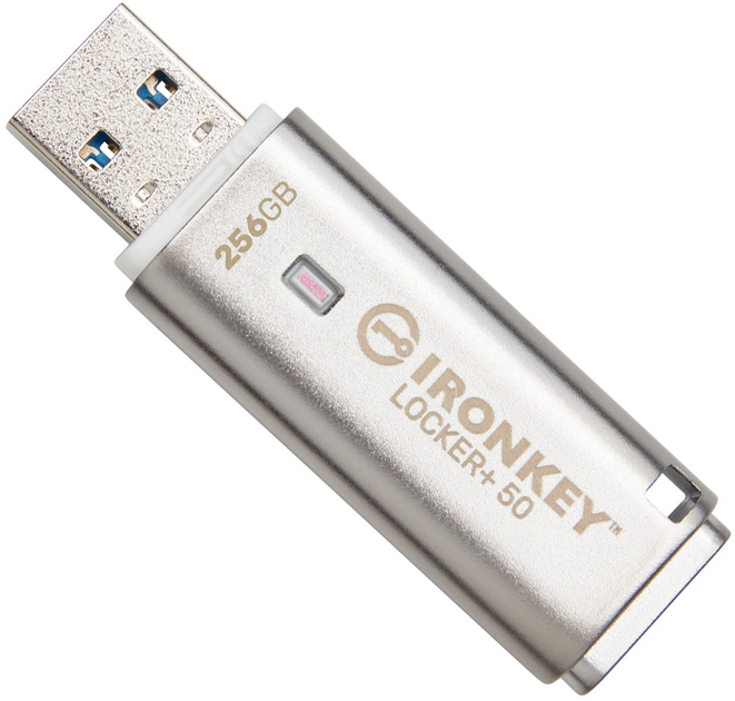 Pendrive Kingston Ironkey Locker+ 50 256GB USB 3.2 Silver (IKLP50/256GB) - obraz 3