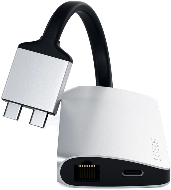 Hub USB Satechi Aluminum Type-C Dual Multimedia Adapter Silver (ST-TCDMMAS) - obraz 3
