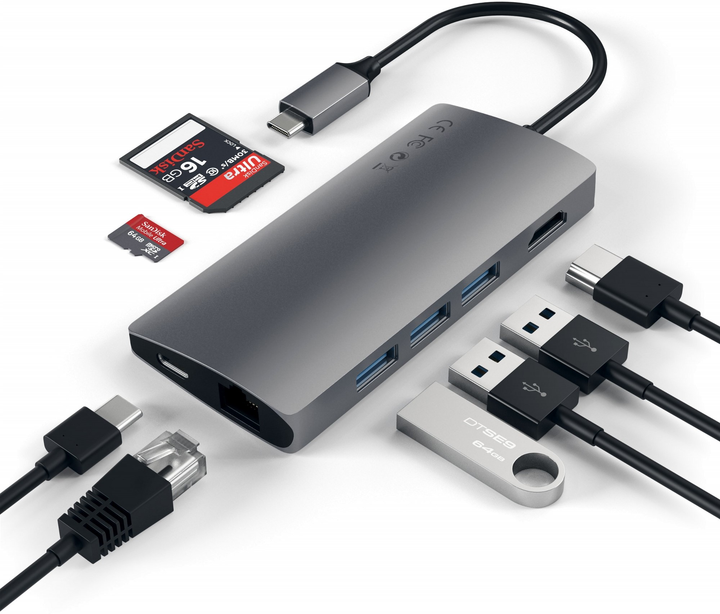 Hub USB Satechi Type-C Multi-Port Adapter 4K z Ethernetem V2 Space Gray (ST-TCMA2M) - obraz 4