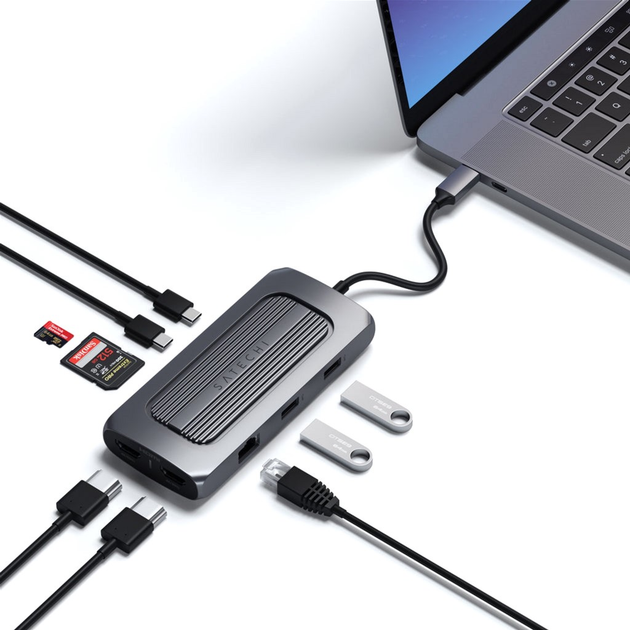 Hub USB Satechi Aluminum USB-C Multi-Port MX Adapter Space Gray (ST-UCMXAM) - obraz 5