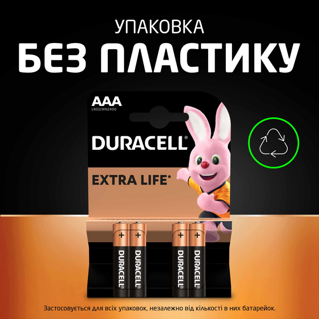 Батарейки Duracell Basic AAA 1.5V LR03 10 шт economy pack (5000394152557) - зображення 7