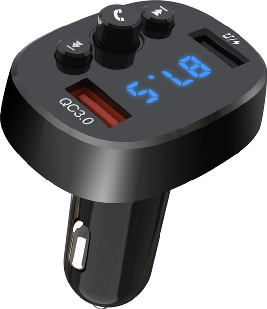 Transmiter FM XO BCC03 Car Charger 18W Bluetooth+QC3.0 Quick Charger Black (6920680877348) - obraz 2