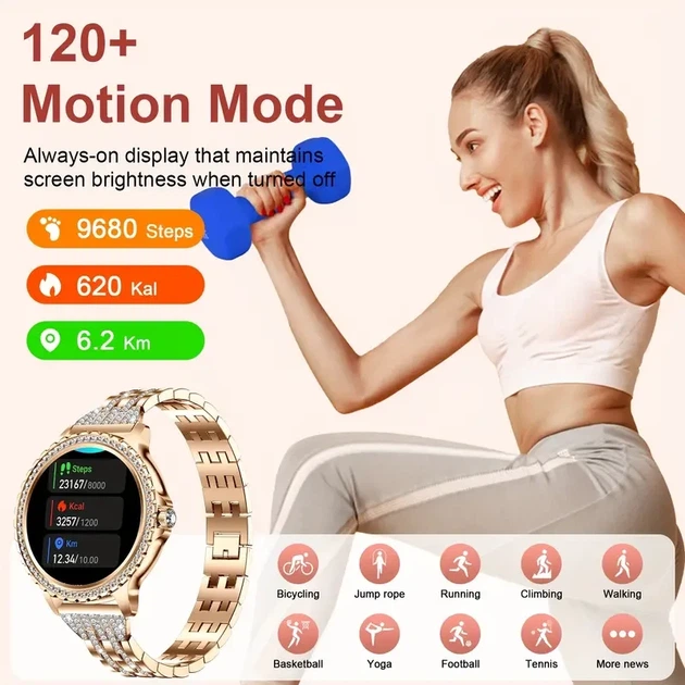 Смарт-часы женские Velora Watch для Android і iPhone широким функционалом и 3 ремешками - изображение 3