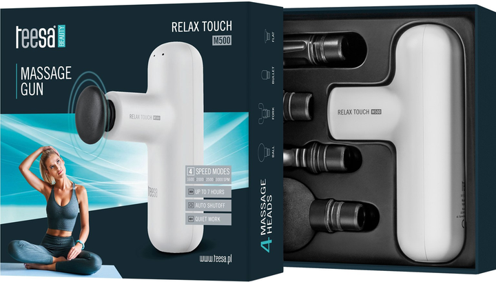 Pistolet do masażu Teesa Relax Gun MG50 Biały (TSA0506W) - obraz 7