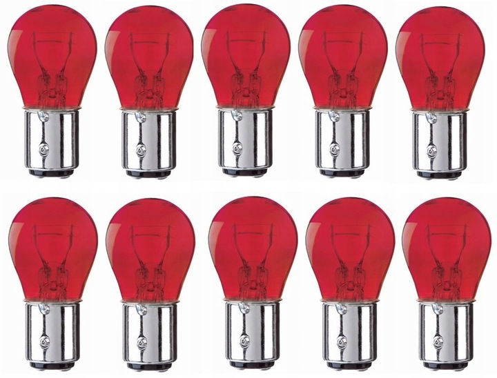 Zestaw żarówek samochodowych Hella PR21/5W 12 V Czerwone 10 szt (8GD002078401) - obraz 1