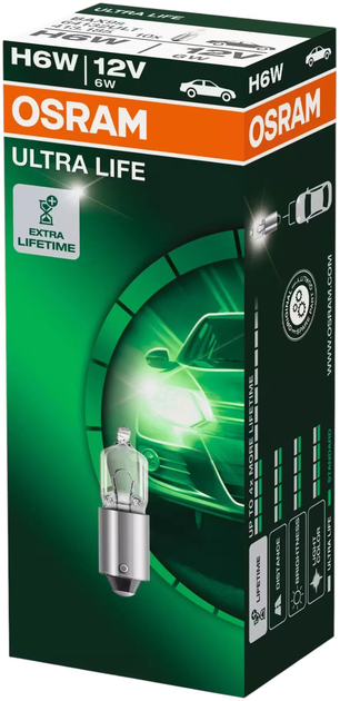 Набір автоламп Osram Ultra Life H6W 6W 12V 10 шт (64132ULT) - зображення 3