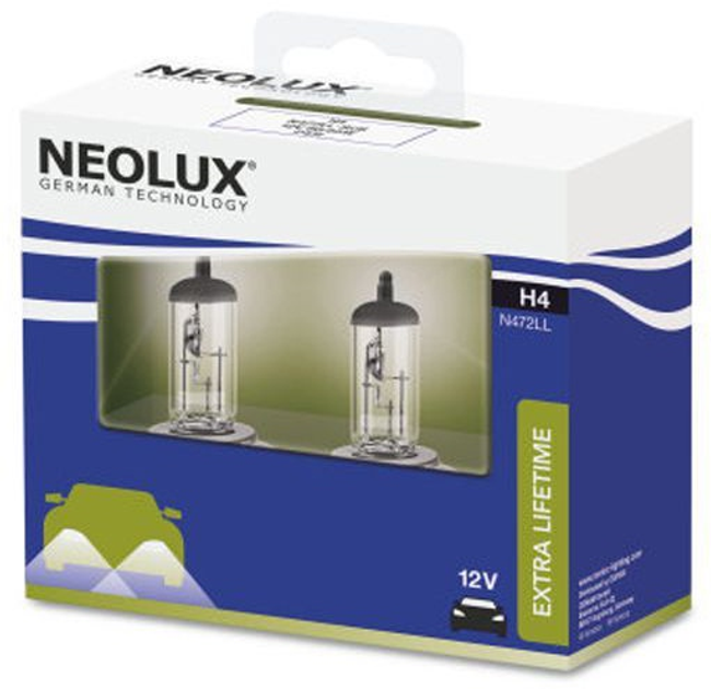 Zestaw żarówek samochodowych Neolux Extra Lifetime N472LL H4 60/55 W 12 V 2 szt (N472LL-SCB) - obraz 2