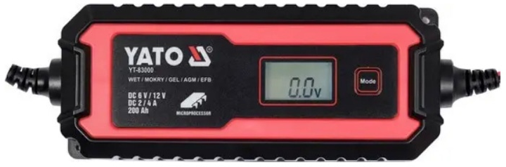 Prostownik do akumulatorów YATO sieciowy z LCD wyświetlaczem 6V/2A, 12V/8A (YT-83001) - obraz 2