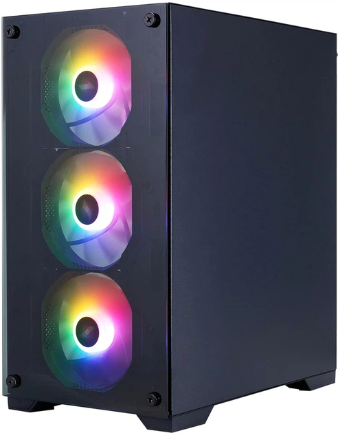 Корпус 1stPlayer X2-M-BK-4F7 Black з 4 ARGB вентиляторами - зображення 4