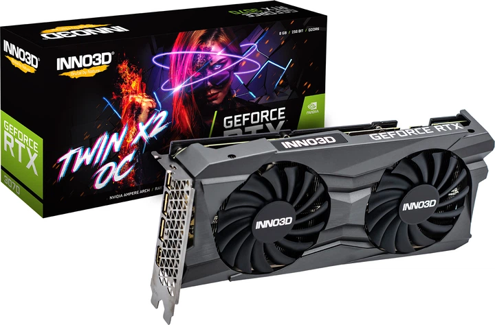 【ジャンク】INNO3D GeForce RTX 3070 8GB Видеокарта GeForce RTX 3070 8Gb GDDR6 INNO3D TWIN X2 Refurbished
