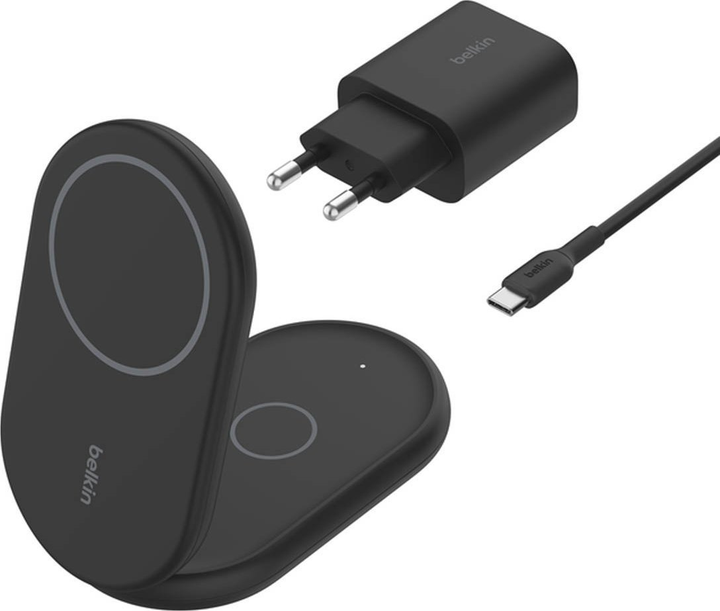 Ładowarka indukcyjna Belkin BoostCharge 2-in-1 Magnetic Foldable Wireless Charger 15 W Black (WIZ028VFBK) - obraz 1