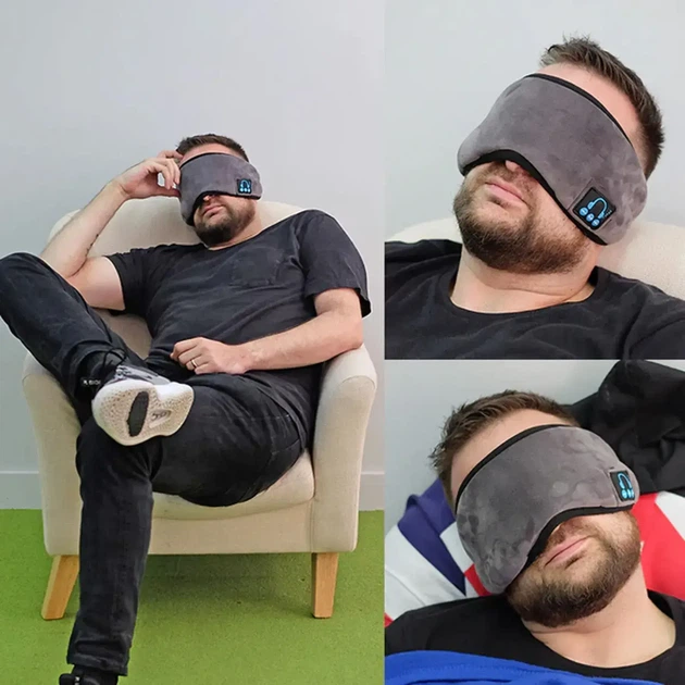 Маска для сна с наушниками Bluetooth MUSIC GOGGLES AND183 максимальный звук 7 часов средняя громкость 10 часов - Фото 4 Маска для сна с наушниками Bluetooth MUSIC GOGGLES AND183 максимальный звук 7 часов средняя громкость 10 часов - изображение 4