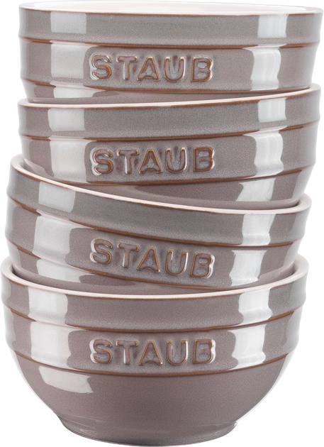 Набір мисок Staub Serving круглих графітовий 12 см 4 шт (ZES3272340049897) - зображення 1