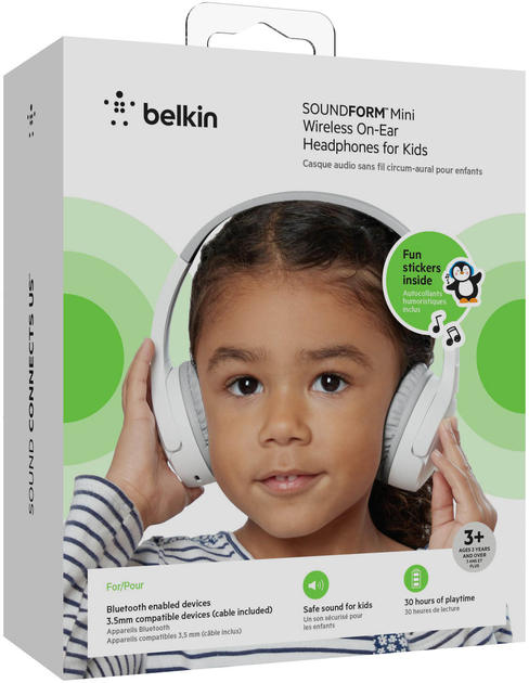 Słuchawki Belkin SoundForm Mini Kids White (AUD002btWTV3) - obraz 6