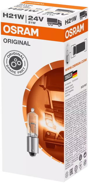 Zestaw żarówek samochodowych Osram Original H21W 21 W 24 V 10 szt (4008321094988) - obraz 2