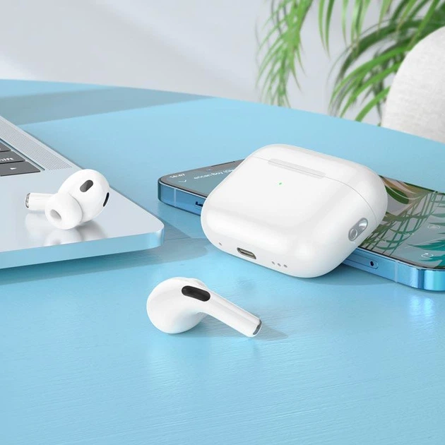 Беспроводные Bluetooth наушники с микрофоном HOCO EW63 Вакуумные TWS наушники с активным шумоподавлением ANC BT5.3, 40/300mAh, до 7 часов работы White - изображение 2