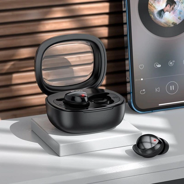 Беспроводные Bluetooth наушники с микрофоном HOCO EW65 Вакуумные TWS наушники с цифровым дисплеем BT5.3, 30/500mAh, Type-C, до 4 часов работы Black - изображение 2