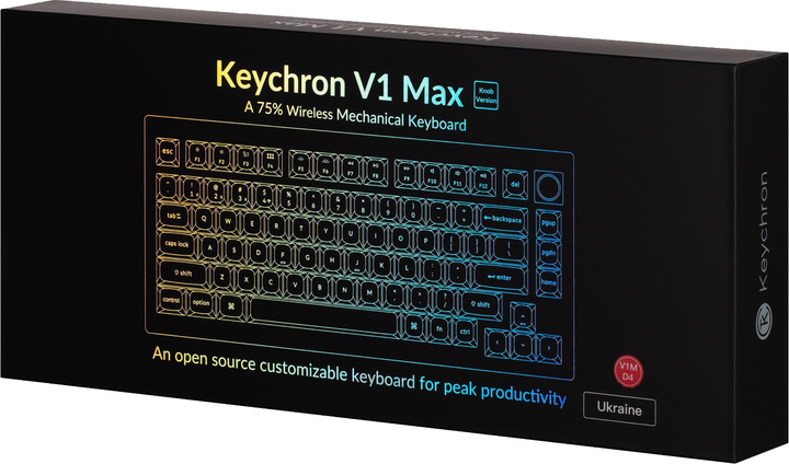 Klawiatura bezprzewodowa Keychron V1 Max Gateron Jupiter Banana QMK Ang./Ukr Wireless/Bluetooth/USB Black (V1MD4_KEYCHRON) - obraz 15