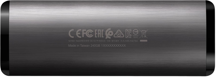 Dysk SSD ADATA SE760 256GB USB 3.2 Type-C 3D NAND TLC Titanium Gray (ASE760-256GU32G2-CTI) External - obraz 4