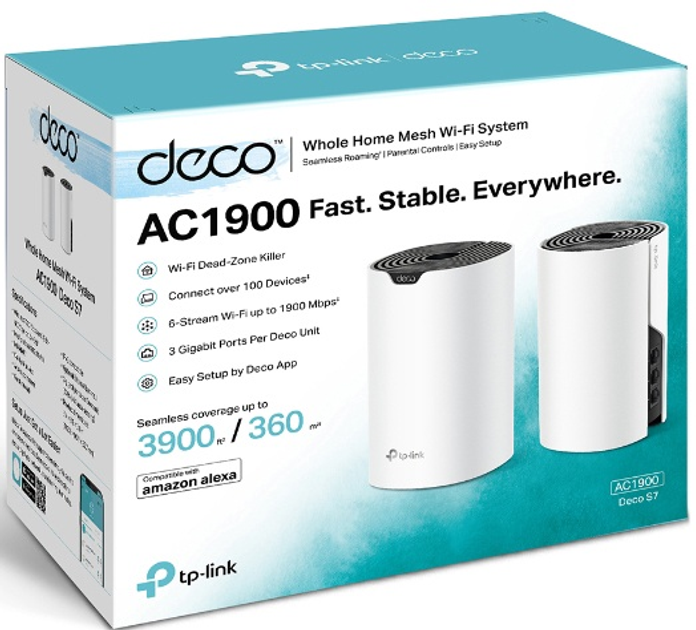 Router TP-LINK Deco S7 (zestaw 2 szt.) System MESH WiFi5 / AC1900 / 1 Gb/s - obraz 5