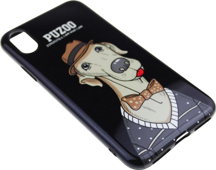 Etui PUZOO TPU Glossy Shiny Powder Art Dog do Apple iPhone X Black Bean (FSH57784) - obraz 3