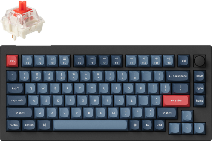 Klawiatura bezprzewodowa Keychron V1 Max Gateron Jupiter Red QMK Ang./Ukr Wireless/Bluetooth/USB Black (V1MD1_KEYCHRON) - obraz 2