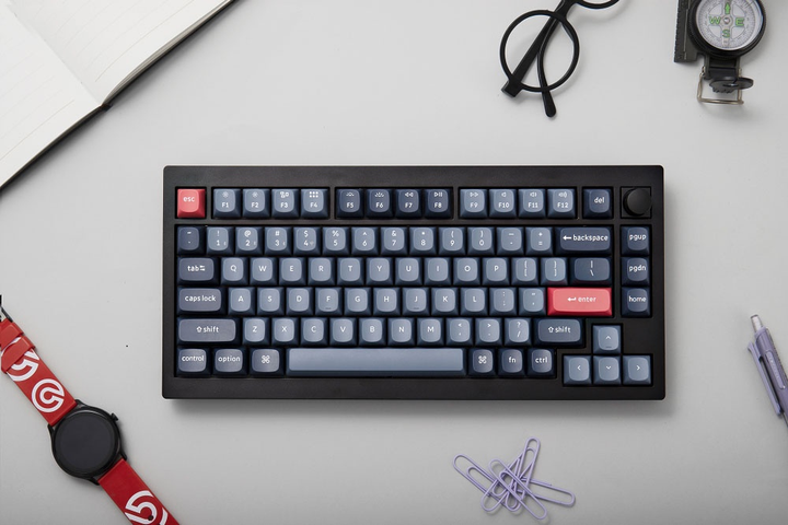 Klawiatura bezprzewodowa Keychron V1 Max Gateron Jupiter Red QMK Ang./Ukr Wireless/Bluetooth/USB Black (V1MD1_KEYCHRON) - obraz 3