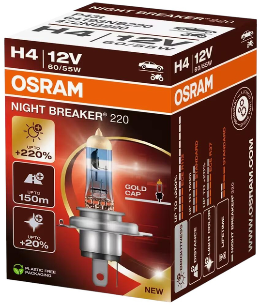 Żarówka samochodowa Osram Night Breaker 220 H4 60/55 W 12 V (64193NB220) - obraz 2