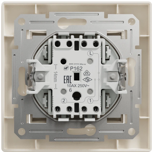 Перемикач 1-клавішний Schneider Electric Asfora самозажимний крем EPH0400123 - изображение 3