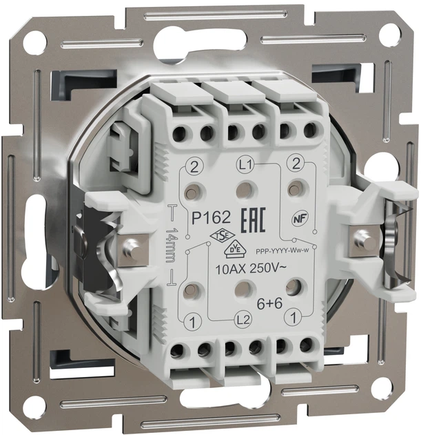 Перемикач 2-клавішний Schneider Electric Asfora самозажимний сталь EPH0600162 - Фото 2 Перемикач 2-клавішний Schneider Electric Asfora самозажимний сталь EPH0600162 - изображение 2