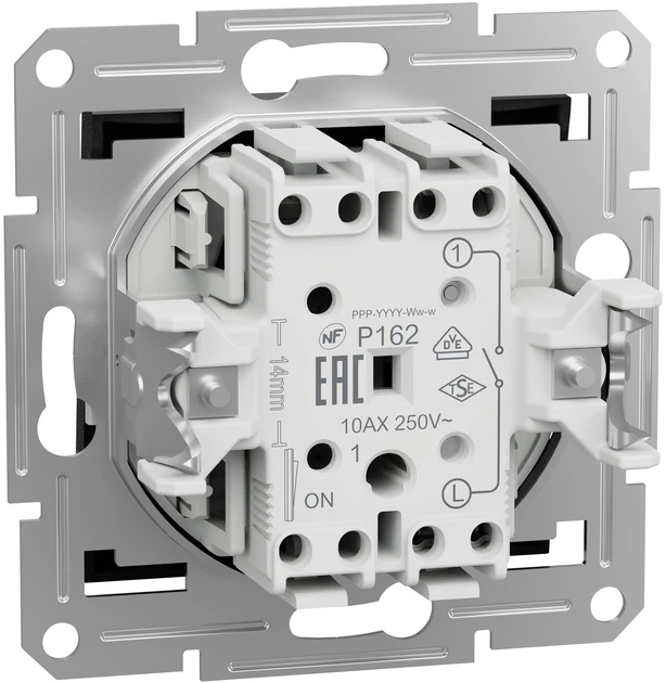 1-клавішний вимикач Schneider Electric Asfora самозажимний антрацит (EPH0100171) - изображение 2