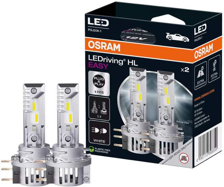 Комплект автоламп Osram LEDriving HL H15 16.5/3.8 Вт 12 В 2 шт (64176DWESY-2HB) - зображення 1