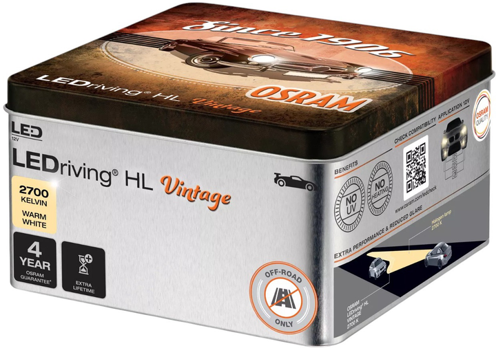 Zestaw żarówek samochodowych Osram LEDriving HL Vintage H1 13 W 12 V 2 szt (64150DWVNT-2MB) - obraz 3