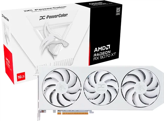 Karta graficzna Powercolor PCI-Ex Radeon RX 9070 XT Hellhound Spectral White 16GB GDDR6 (256bit) (3010/20000) (HDMI, 3 x DisplayPort) (RX9070XT 16G-L/OC/WHITE) - obraz 5