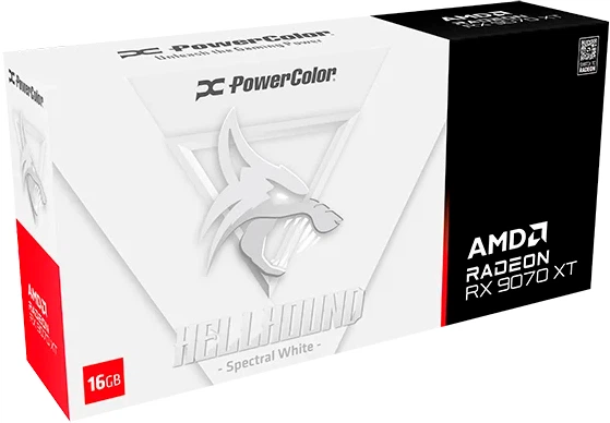 Karta graficzna Powercolor PCI-Ex Radeon RX 9070 XT Hellhound Spectral White 16GB GDDR6 (256bit) (3010/20000) (HDMI, 3 x DisplayPort) (RX9070XT 16G-L/OC/WHITE) - obraz 6