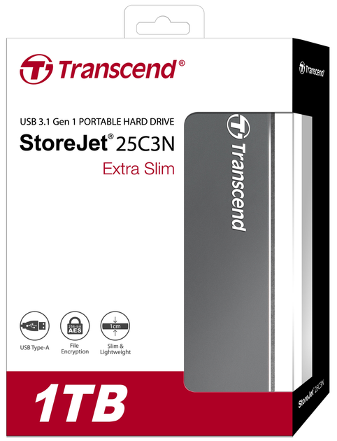 Dysk twardy Transcend StoreJet 25C3 1TB 5400rpm TS1TSJ25C3N 2.5" USB 3.0 External Iron Gray - obraz 10