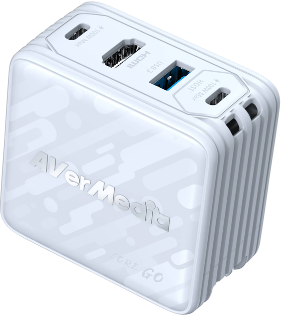 Ładowarka sieciowa AverMedia GC313 Core Go 2xUSB-C USB-A HDMI PD3.0 100 W + kabel 2 m, biała (40AAGC313AWP) - obraz 3