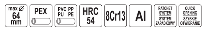 Obcinak do rur PVC YATO do 64 mm (YT-2229) - obraz 5