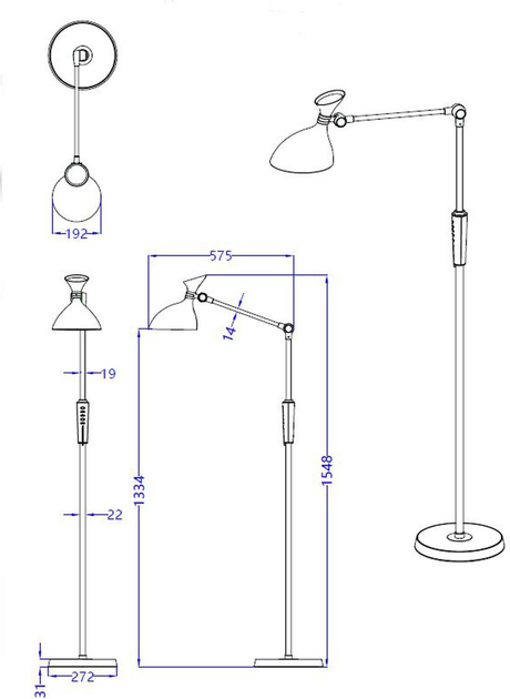 Lampa podłogowa Standart BL-1903 Czarna - obraz 2