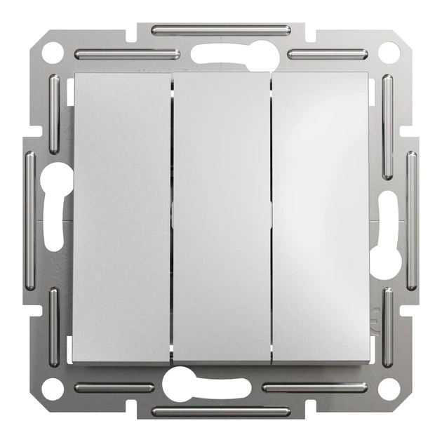 Выключатель трёхклавишный Schneider Electric Asfora алюминий EPH2100161 - изображение 3
