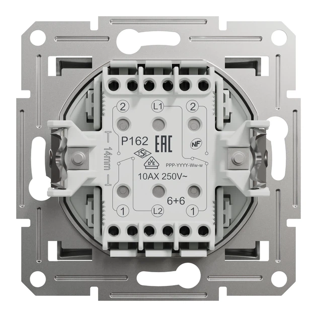 Переключатель двухклавишный Schneider Electric Asfora алюминий EPH0600161 - изображение 8