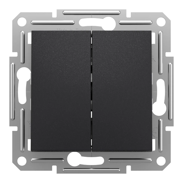 Кнопочный выключатель двухклавишный Schneider Electric Asfora антрацит EPH1100171 - изображение 3