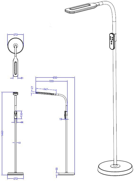 Lampa podłogowa Standart BL-BL-1925 Biała - obraz 2