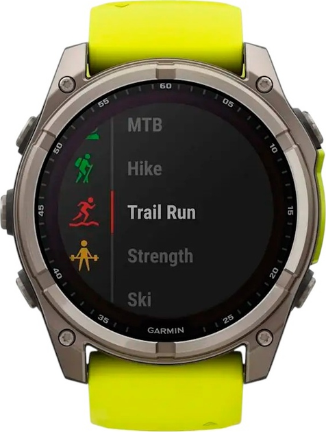 Smartwatch Garmin fenix 8 51mm Solar Sapphire Titanium With An Amp Yellow and Graphite Silicone Band (010-02907-21) - obraz 5