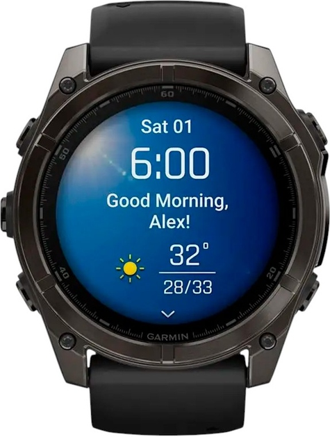 Смарт-годинник Garmin fenix 8 51mm AMOLED Sapphire Carbon Grey DLC with Black and Pebble Grey Silicone Band (010-02905-21) - зображення 9
