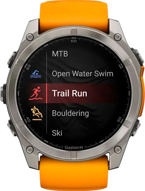 Smartwatch Garmin fenix 8 51mm AMOLED Sapphire Titanium with Spark Orange and Graphite Silicone Band (010-02905-11) - obraz 3