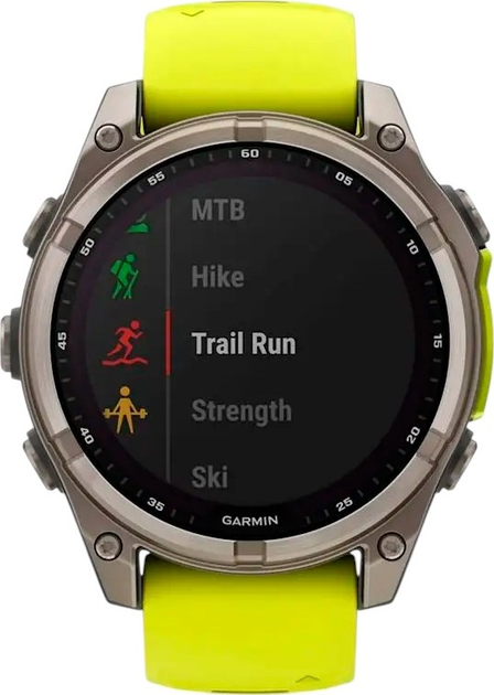 Smartwatch Garmin fenix 8 47mm Solar Sapphire Titanium with Amp Yellow and Graphite Silicone Band (010-02906-21) - obraz 8