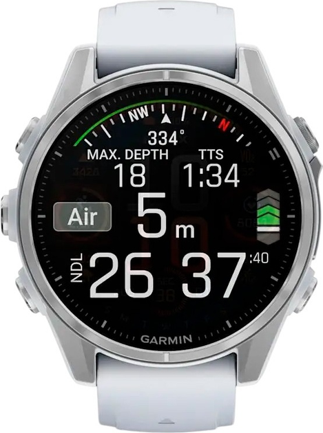 Смарт-годинник Garmin fenix 8 43mm AMOLED Silver with Whitestone Silicone Band (010-02903-00) - зображення 3