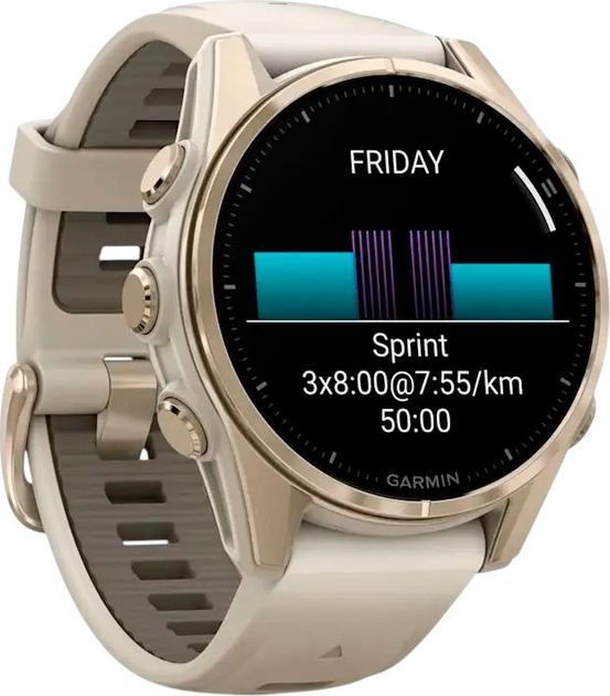 Смарт-годинник Garmin fenix 8 43mm AMOLED Sapphire Soft Gold з Fog Gray/Dark Sandstone (010-02903-11) - зображення 2
