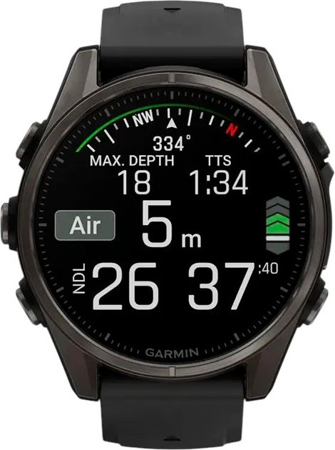 Smartwatch Garmin fenix 8 43mm AMOLED Sapphire Carbon Grey Titanium (010-02903-21) - obraz 3